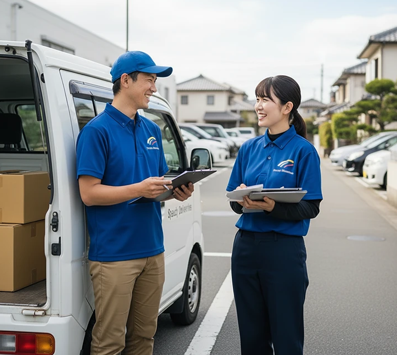 配送スタッフ男性女性
